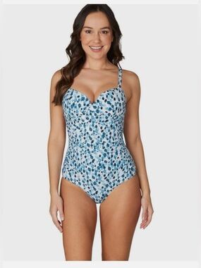 Nip Tuck Swim Sz 12 Isla One Piece Ruched Swimsuit Beach Pool Crusie